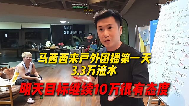 CSBOY马西西来户外团播第一天3.3万流水，明天目标继续定10万很有态度