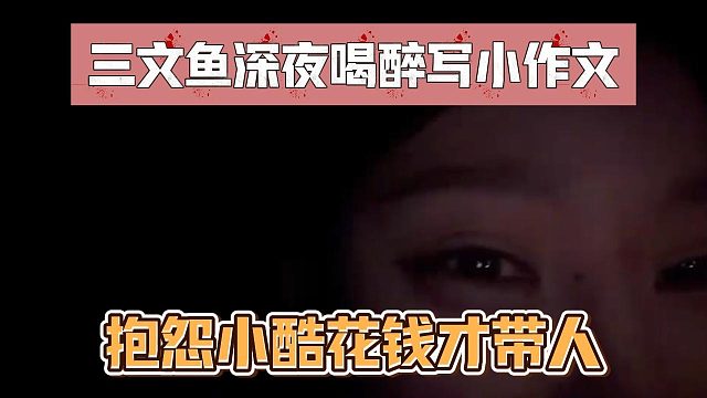 三文鱼深夜喝醉写小作文，抱怨小酷花钱才带人