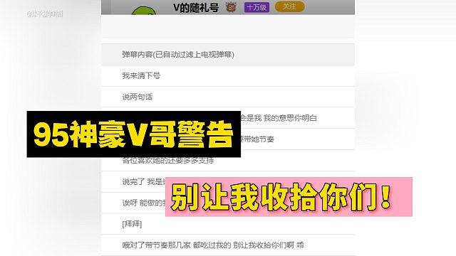 95神豪V哥警告别让我收拾你们！