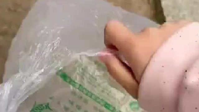 女生到景区游玩整活，袋子里装特殊空气，放进NPC玩偶服里