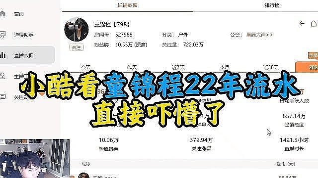 小酷看童锦程22年流水，直接吓懵了