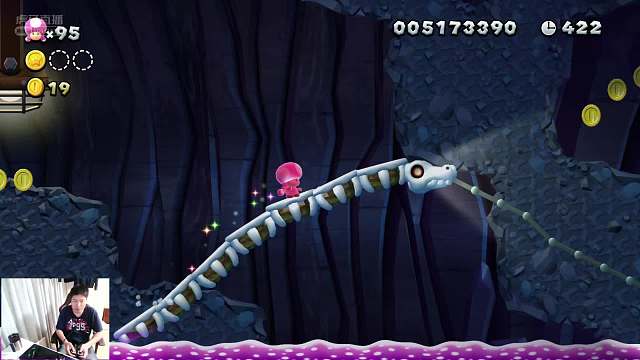 新超级马里奥兄弟u豪华版 岩石山脉 6 隐藏 三大金币 虎牙视频