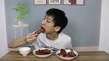 小伙试吃网红脆皮五花肉，脆脆的声音听着就觉得好吃！