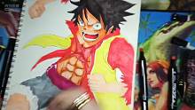 绘画海贼王路飞上色4
