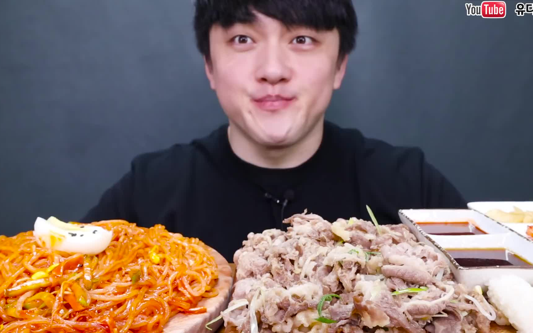 {含倒放+倍速}【UDT小哥】拌面+芝士猪排 大口吃真过瘾