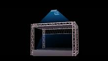 全息投影舞台搭建，全息舞台设计示意图，蚁利幻影成像显示技术应用3D展台