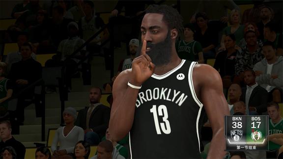 NBA2K21：篮网VS绿凯G3，哈登25+10+12杜兰特21+8，篮网3比0赛点