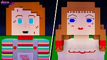 CHUCKY vs ANNABELLE (Minecraft Batalha de Look)