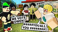 Roblox guy got really angry when we voted him off.