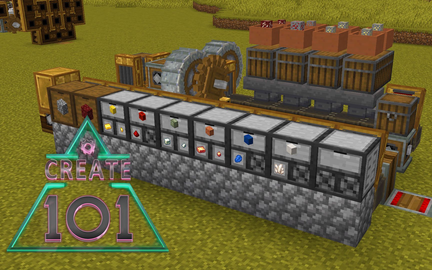 Create101《Ep12 自动矿物处理》我的世界机械动力多模组生存实况视频 安逸菌解说