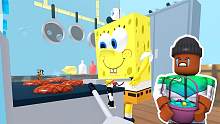 Roblox罗布乐思 逃出海绵宝宝的家 这个海绵宝宝也太大了吧！