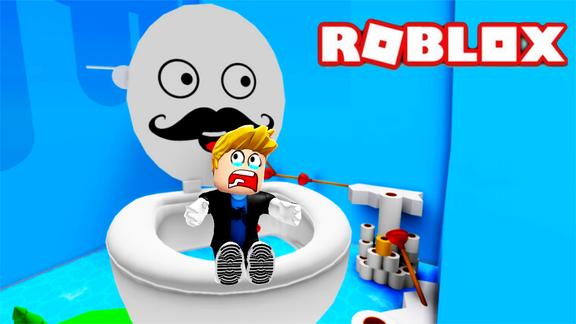 炯囧侠解说 roblox逃离厕所 我掉进巨型马桶里，被冲走了！