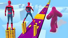滑板跑酷游戏 我让蜘蛛侠收集到了很多滑板