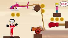 飞机救援游戏 躲避大拳头，救出小伙伴