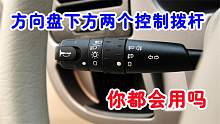 方向盘下方两个控制拨杆的功能，你都会用吗？新手可要好好学习