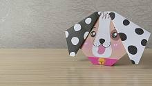 手工折纸解说教程，斑点狗的折叠方法！