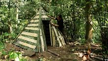 6个月的丛林生存-原始丛林人，第149集，用竹子建造金字塔 - 第 2 部分