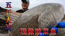 百平水坑中的饵料引来5斤大货，直接做成酸菜鱼，吴哥连夸吴嫂棒