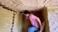 小伙悬崖凿石屋，找回人文艺术，这姿势太难啦！