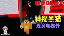 Roblox奇怪的电梯：奇怪的大黑猫堵在电梯口！猫狗相争必有一伤！