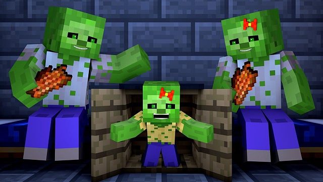 我的世界动画:僵尸vs村民生活之铁傀儡!第六集!