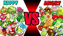 Team HAPPY vs ANGRY - Who Will Win? - PvZ 2 Plants