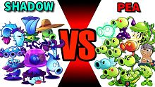 Team Plants PEA vs SHADOW - Who Will Win? - PvZ 2 
