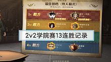 【哈利波特魔法觉醒】内测2v2学院赛13连胜部分记录，天梯顶尖高质量对决