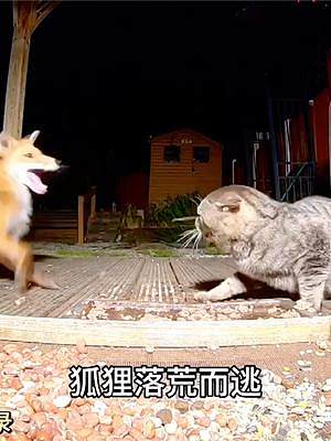 动物故事：猫与狐狸的争斗