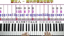 《蒙古人》即兴伴奏加花钢琴教学教程带指法双手简谱五线谱