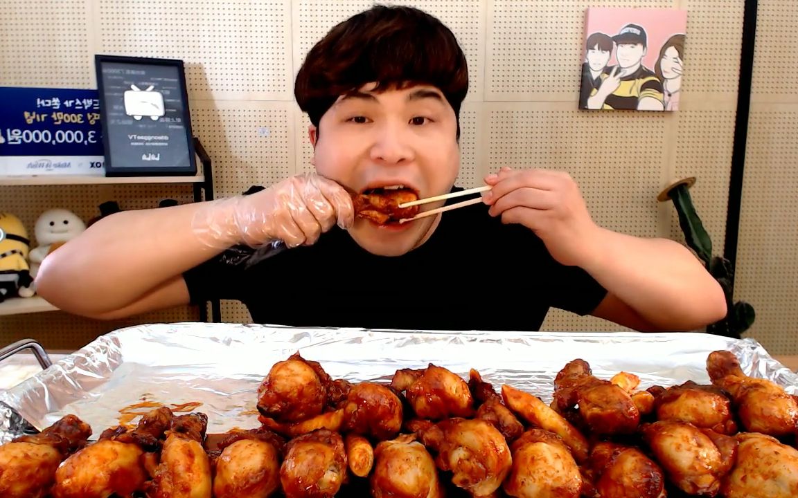【ddeonggaeTV】熔岩鸡腿和炸鸡+饭 吃播~! (直播)