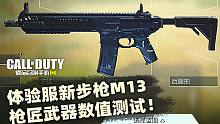 体验服新步枪M13枪匠与武器数值测试!【使命召唤手游】