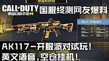 使命召唤手游国服终测网友爆料!AK117-开服派对试玩!英文语音,空仓挂机！