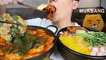 【GARMA】吃播 韩式鸡蛋鱼饼锅&泡菜飞鱼籽什锦拌饭