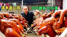 河南大哥清水卤公鸡，只只重达上十斤，25一斤10年不涨价，太良心