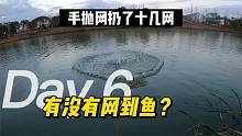国庆假期第6天，手抛网扔了十几网，看看有没有网到鱼？