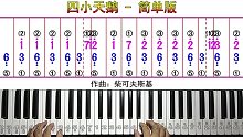 《四小天鹅》简单版-带指法双手简谱五线谱钢琴教学电子琴弹唱教学