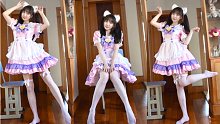 双马尾女仆装～在家光jio跳个宅舞吧！猫咪真可爱（