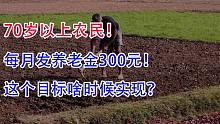 70岁以上农民，每月发养老金300元！这个目标啥时候能实现？