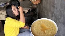 农村姑娘捡了两个大鹅蛋，做了一大碗鹅蛋羹，吃得津津有味
