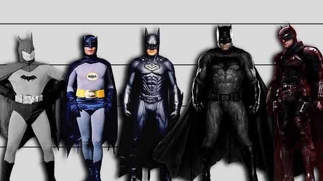历代蝙蝠侠身高比较
