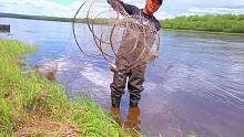 这渔网就放到河边能捕到鱼吗？开船到岛屿大河边，看看吉祥捕鱼