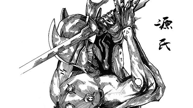 【猪猪】守望先锋 ——源氏 手绘线稿^(*~(oo)~)