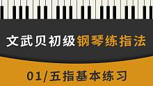 01.钢琴初学者必弹的五指练习（《文武贝初级钢琴练指法》第01条）