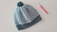 钩针儿童帽子，简单好看的百搭方格，男孩女孩都可以戴