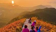 隐藏在深圳东部一个宁静的村庄，清晨时刻，坐在盐田梅沙尖的登山道上，看看美丽的海上日出，太暖心了！#旅