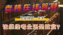 老杨在线答疑：毕业快一年半了，是该继续考公还是就业？