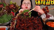 【B.LOVELY 】吃播 红烧排骨&大酱汤&辣味拌面