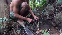 越南丛林原始生活生存，荒野求生-野生动物陷阱，野外生存