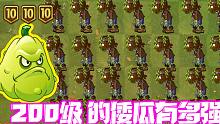 植物大战僵尸：200级的倭瓜有多猛！全图僵尸都秒了！
